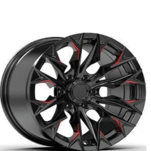 R1115 - 18x9.0J - Black+milling window+red